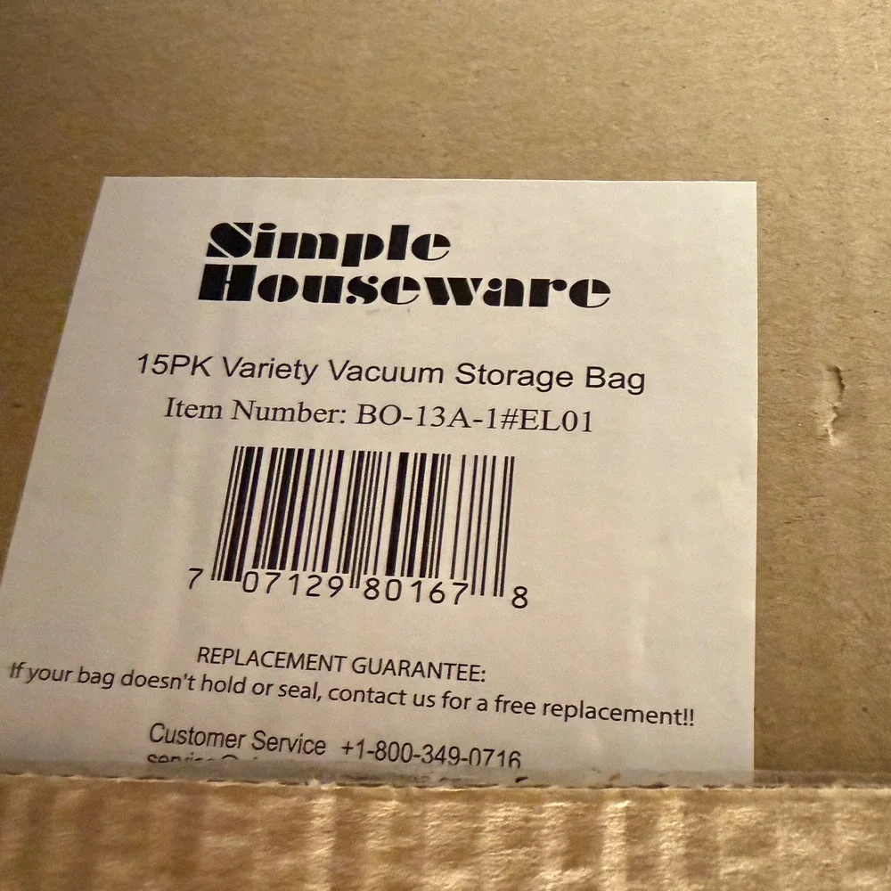 Simple Houseware 8PK Variety Vacuum Storage Bags Assorted Sizes BO-13A-1#EL01